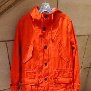 Todd Snyder + Gap Collab Mens Coat Hooded Parka Cadet Orange w/ Removeable Liner